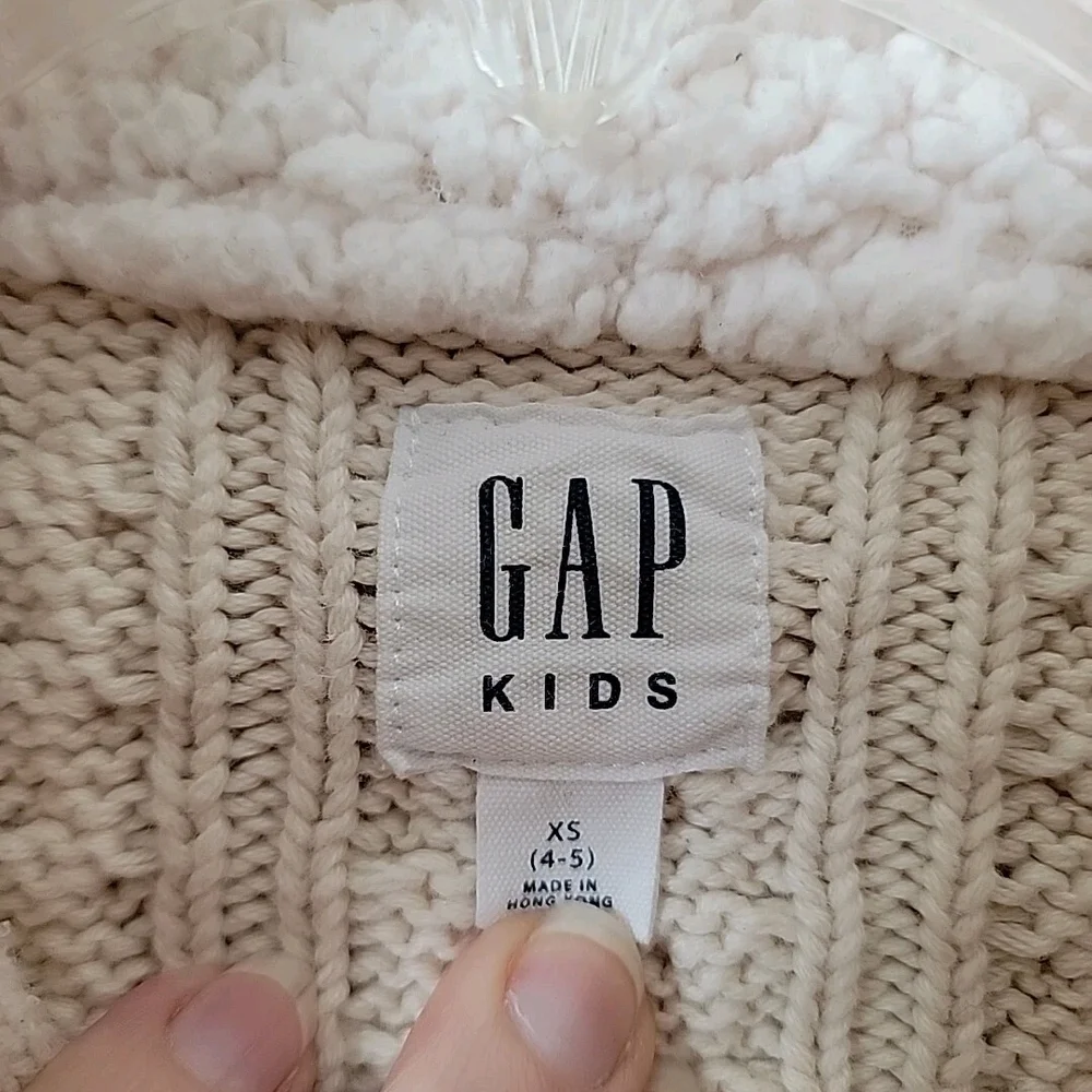 GAP Kids Beige Cable Knit Fisherman Sweater